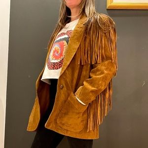 Vintage suede fringe Western Cowgirl Winlit jacket